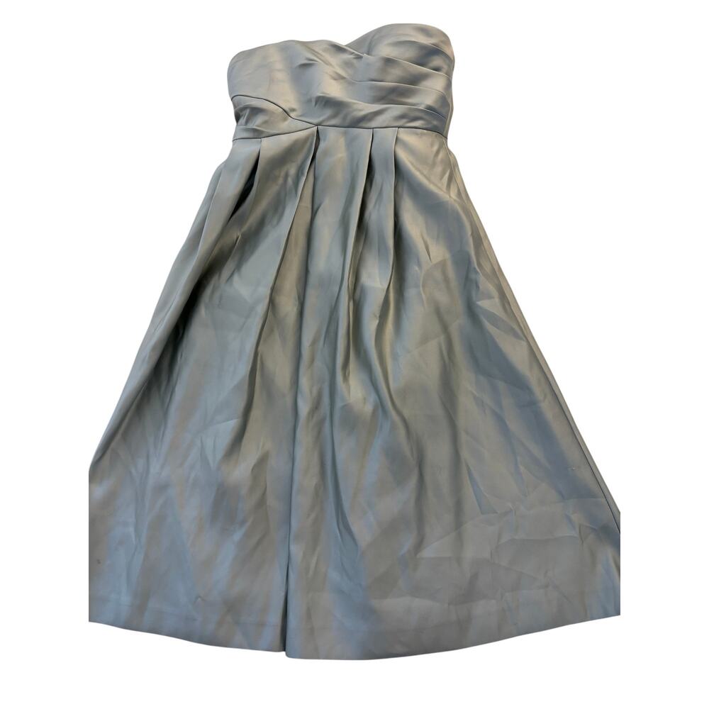 Melissa Sweet Strapless Party Dress Size 4 Gray Blue Bow Cocktail Formal Dress